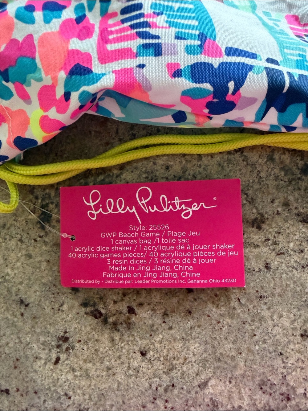 Lilly Pulitzer Neon Floral Drawstring Bag in Blue, Pink, Yellow & White - Picture 4 of 4